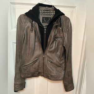 Charcoal Gray Women’s Leather Jacket